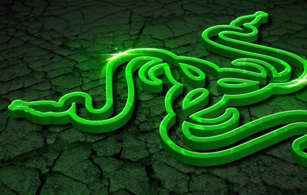 Символика игры Razer на зеленом фоне