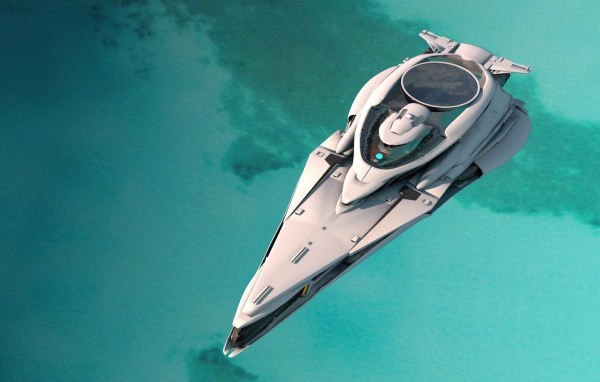 Белый корабль в игре Star Citizen