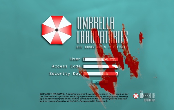 Панель компьютера в фильме Обитель зла