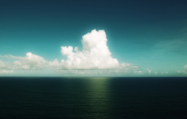 Lonely cloud over the sea