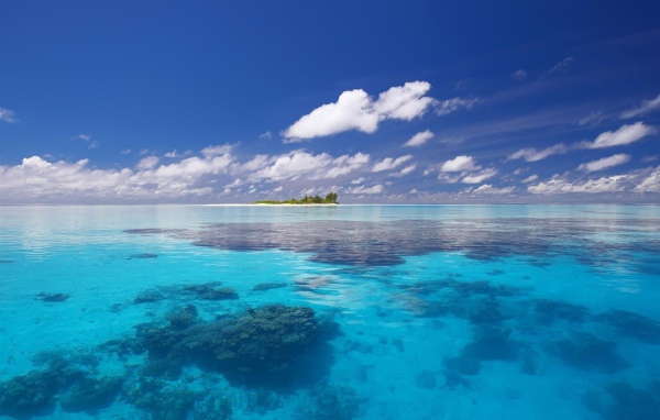 Райский остров среди мелководья