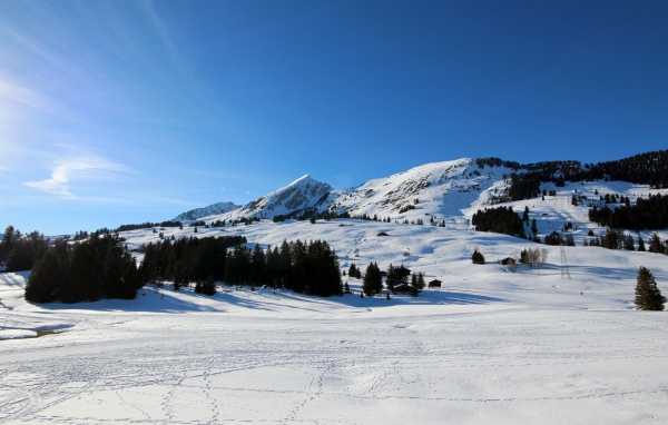 Лыжная трасса в горах