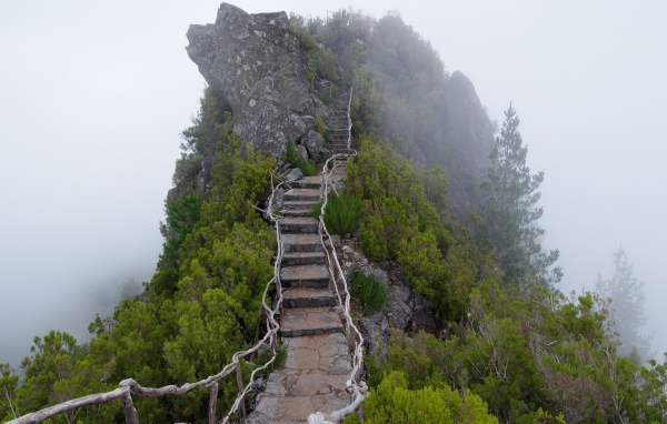 Каменные ступени на вершину скалы