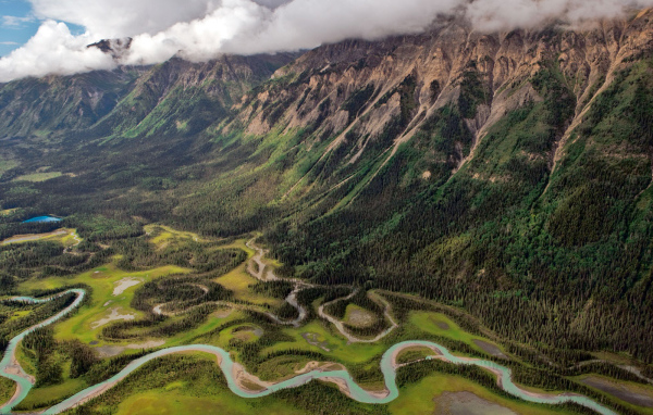 Зеленая долина с рекой 