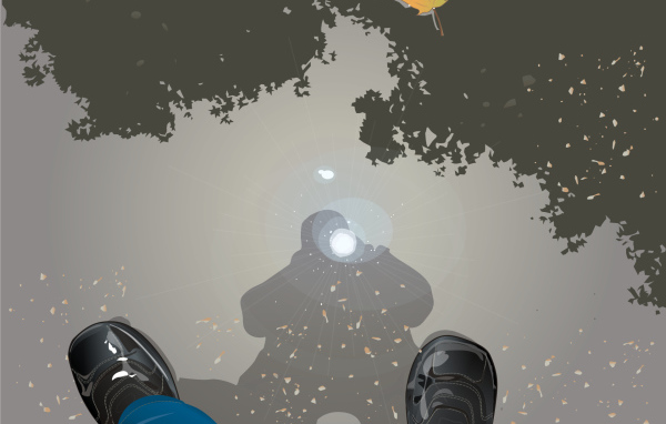 Отражение человека в воде