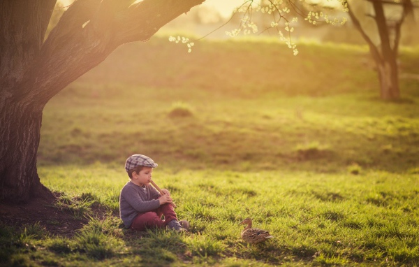 Мальчик играет на флейте