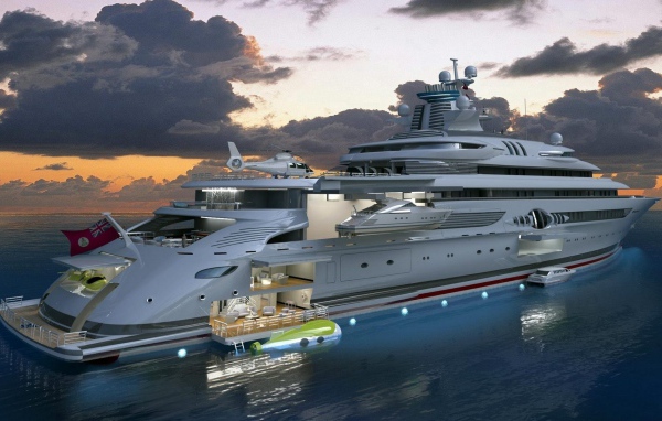 Люкс яхта в море