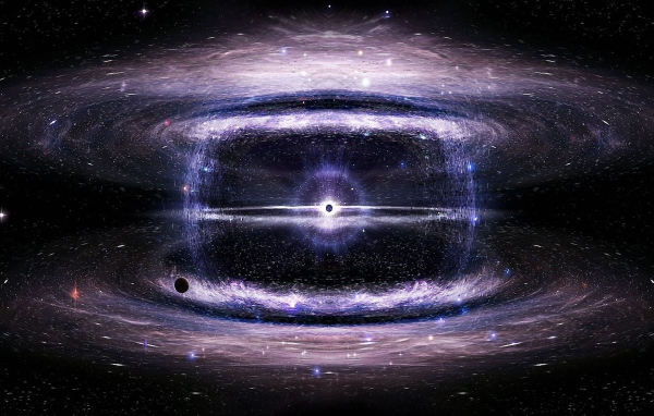 Двойная галактика с черной дырой в центре