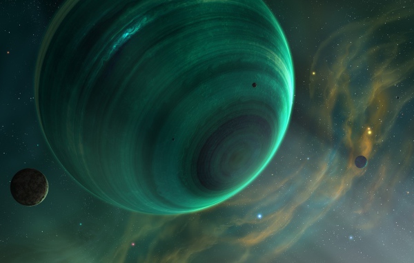 Быстрое вращение зеленой планеты