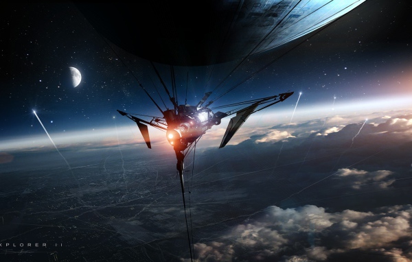 Космический аппарат над землей