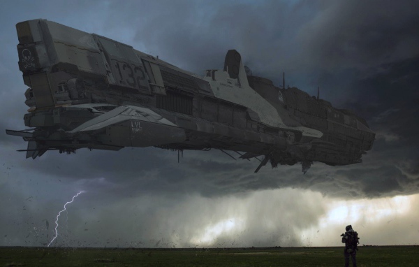 Космический корабль садится на чужую планету