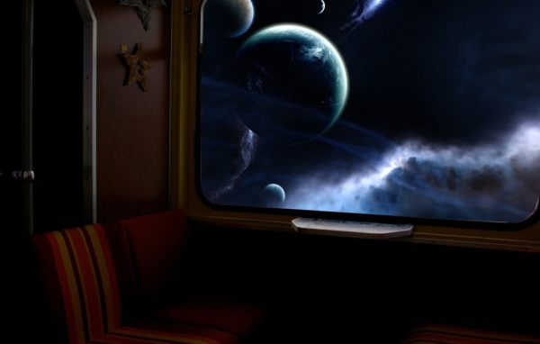 Вид из окна космолета