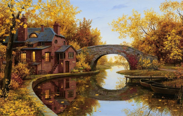 Старинный мост через речушку