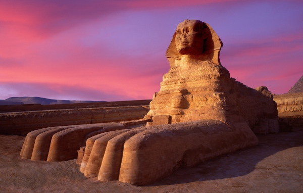 Sphinx in the desert in Egypt