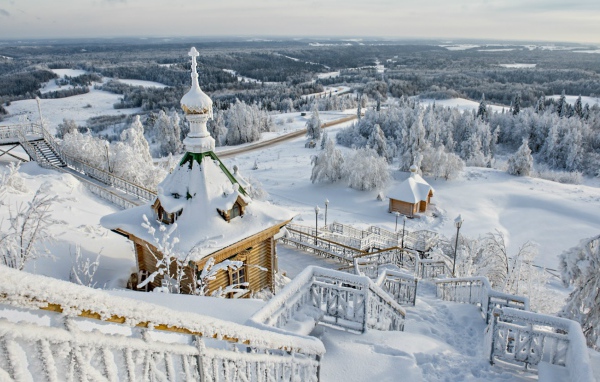 Зимний пейзаж в России