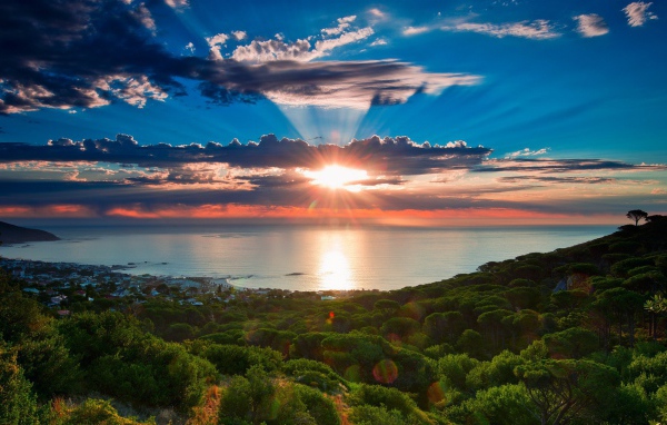 Красивый закат в ЮАР