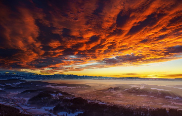 Горный пейзаж в Швейцарии