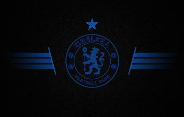 Футбольный клуб Челси, логотип  голубой на сером