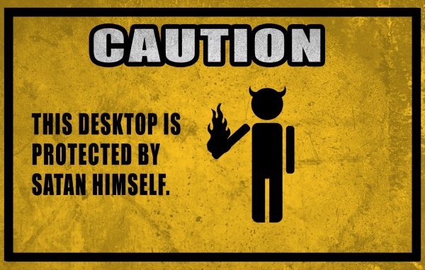 Этот рабочий стол охраняет сам Сатана