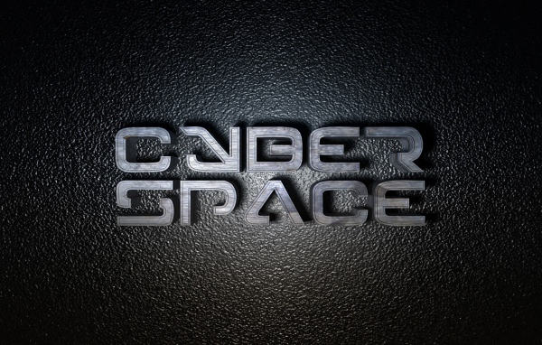 3Д надпись Кибер космос