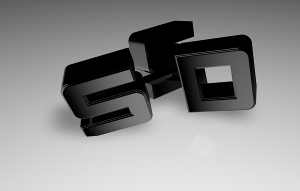 Черные буквы на сером фоне, 3Д модель