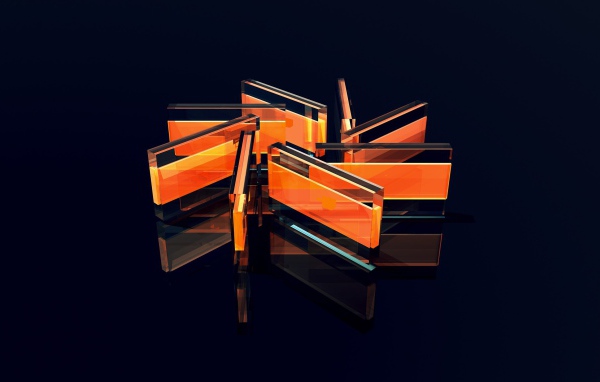 Блоки из оранжевого стекла