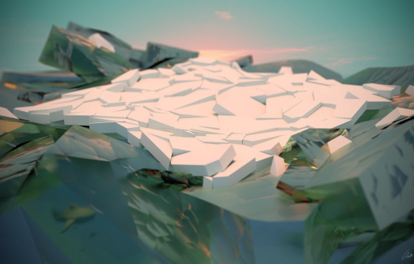 Ледник, 3Д графика