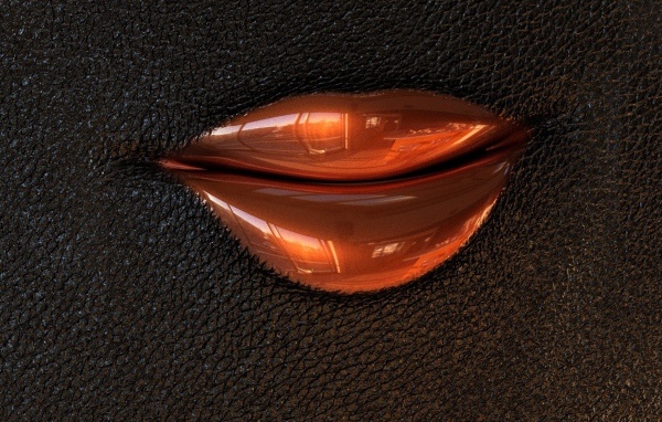 Губы на черной коже, 3Д модель