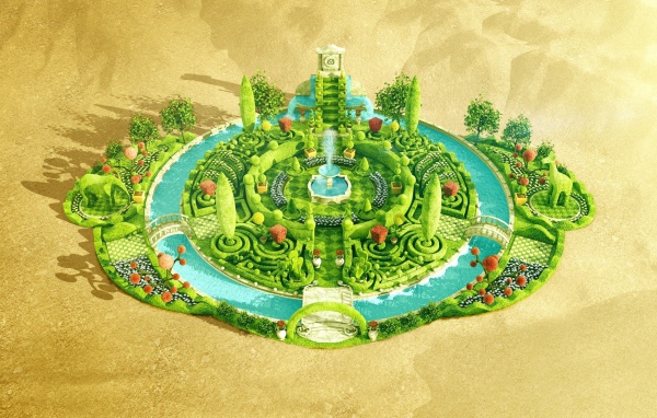 Модель оазиса в пустыне