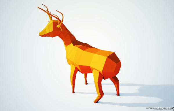 Оранжевый олень, 3Д графика