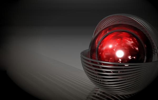 Красный шар в серой оболочке, 3-Д графика