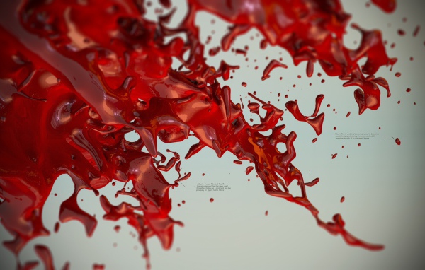 Красная кровь в 3-Д графике