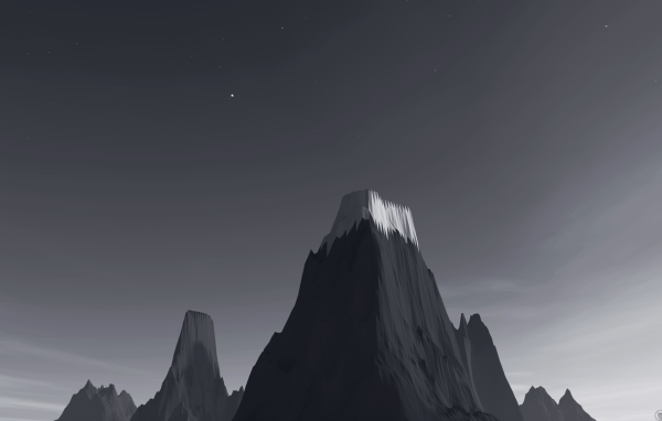 Снег на серой горе, 3Д графика