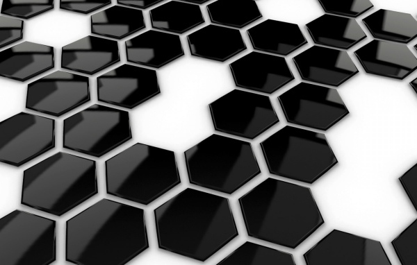 Черная плитка в форме сот