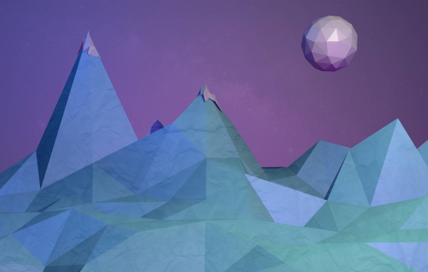 Луна над горами, 3Д графика