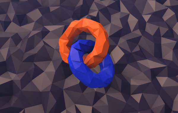 Два кольца на фоне 3Д