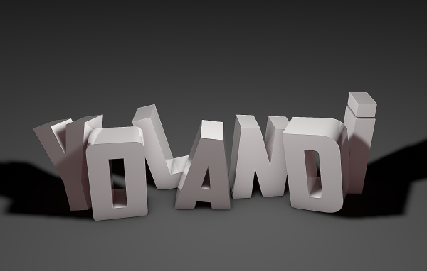 Белые буквы на сером фоне, 3Д модель