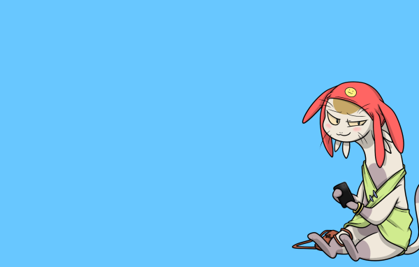 Персонаж аниме Космический Денди на голубом фоне