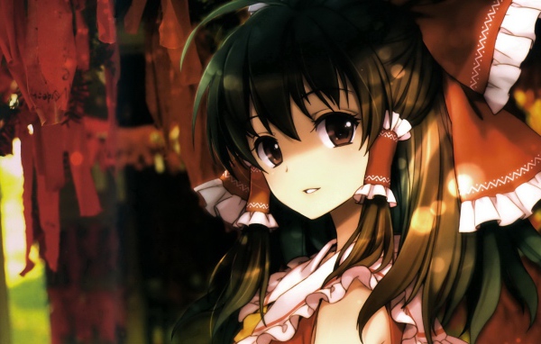 Девушка аниме Hakurei Reimu