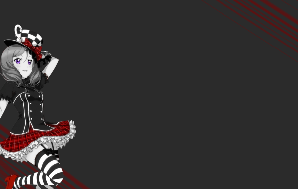 Аниме девушка в клетчатом цилиндре