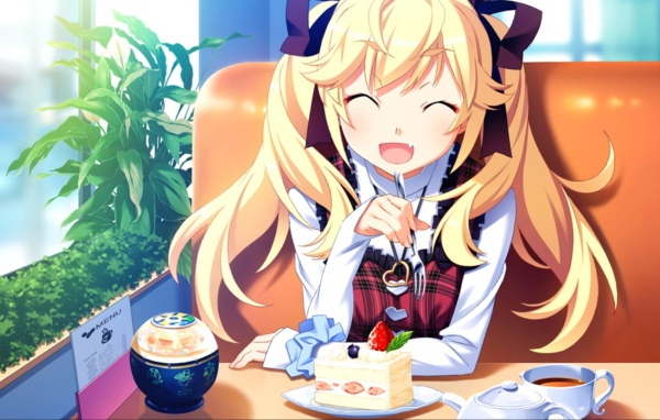 Аниме девушка в кафе, Натюрморт в серых тонах