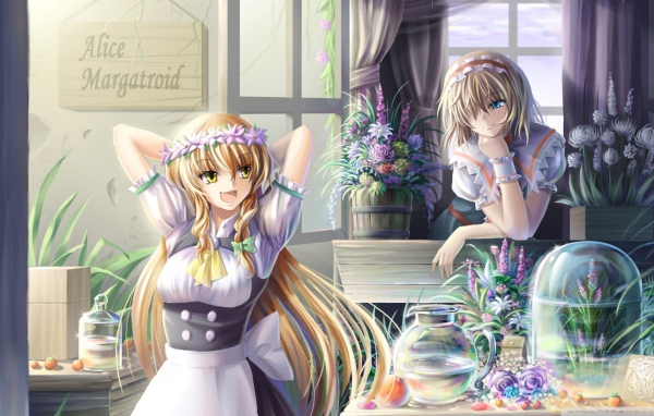 Аниме девушки продают цветы