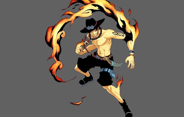 Пламенный герой аниме Портгас Д. Эйс