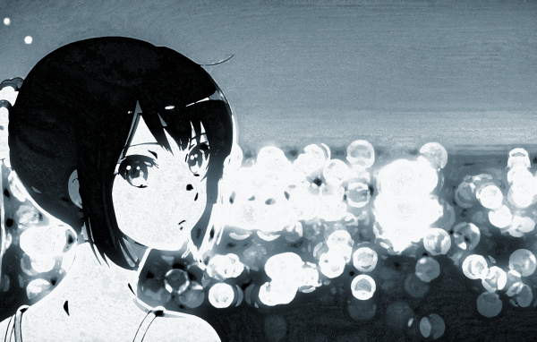 Черно белый рисунок аниме Звучи Эуфониум