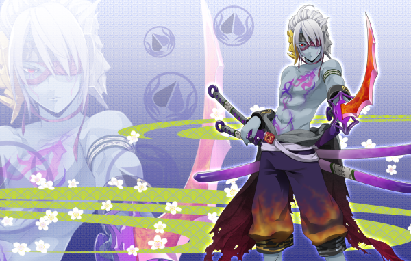 Синий парень из аниме Onigirl