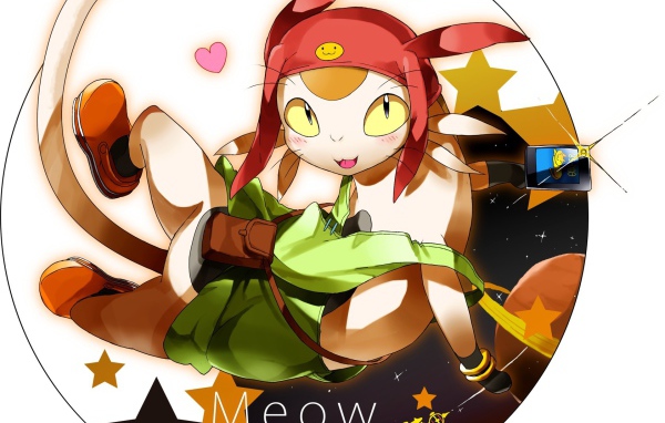 Милый кот из аниме Космический Денди