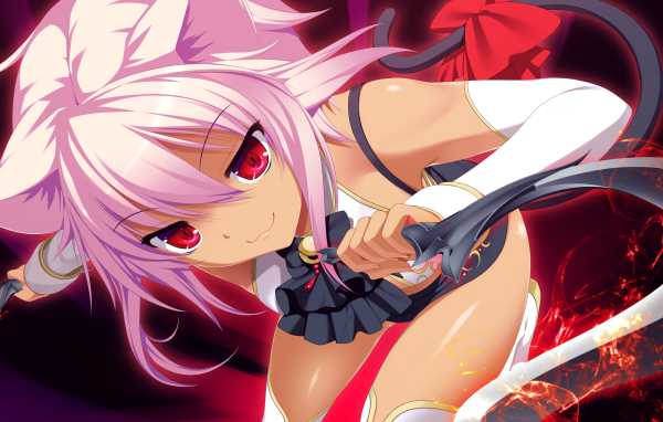 Злая девушка аниме с розовыми волосами