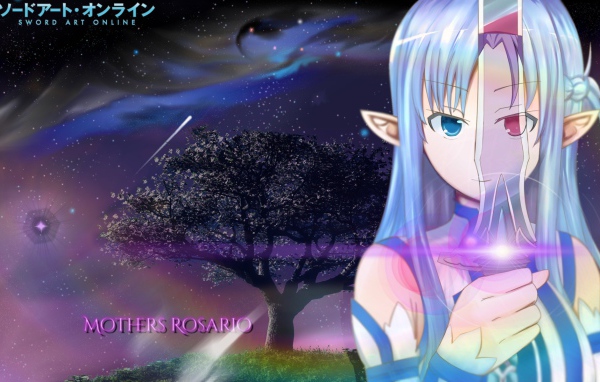 Девушка держит в руке прозрачный меч, аниме Sword Art Online