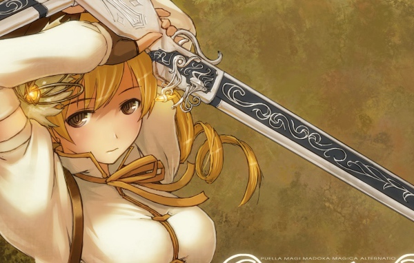 Девушка с мечом, аниме Девочка-волшебница Мадока
