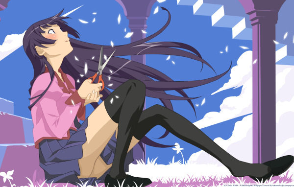 Девушка с ножницами в аниме Bakemonogatari